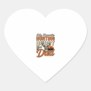 Favourite Hunting Buddy Calls Me Dad Vintage Deer Heart Sticker