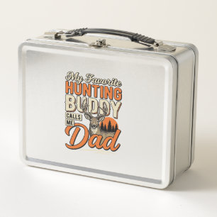 Favourite Hunting Buddy Calls Me Dad Vintage Deer Metal Lunch Box