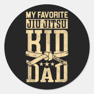 Favourite Jiu Jitsu Kid Calls Dad Brazilian Jiu Classic Round Sticker