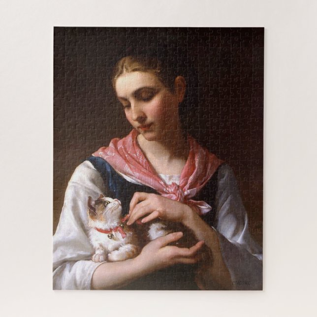 Favourite Kitten (by Émile Munier) Jigsaw Puzzle (Vertical)