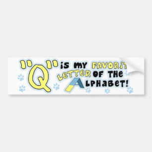 Favourite Letter Q Bumper Sticker