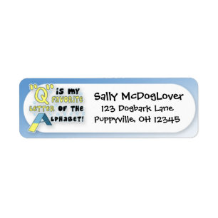 Favourite Letter Q Return Address Label