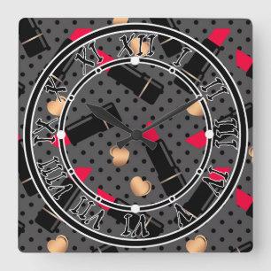 Favourite lipstick square wall clock
