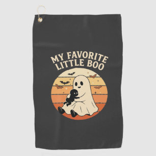 Favourite Little Boo Halloween Ghost Baby Retro Su Golf Towel