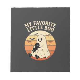 Favourite Little Boo Halloween Ghost Baby Retro Su Notepad
