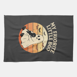 Favourite Little Boo Halloween Ghost Baby Retro Su Tea Towel