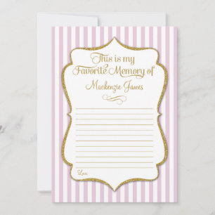 Favourite Memory Card Birthday Memories Pink Gold