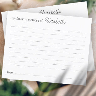 Favourite Memory Funeral Modern Attendance Card