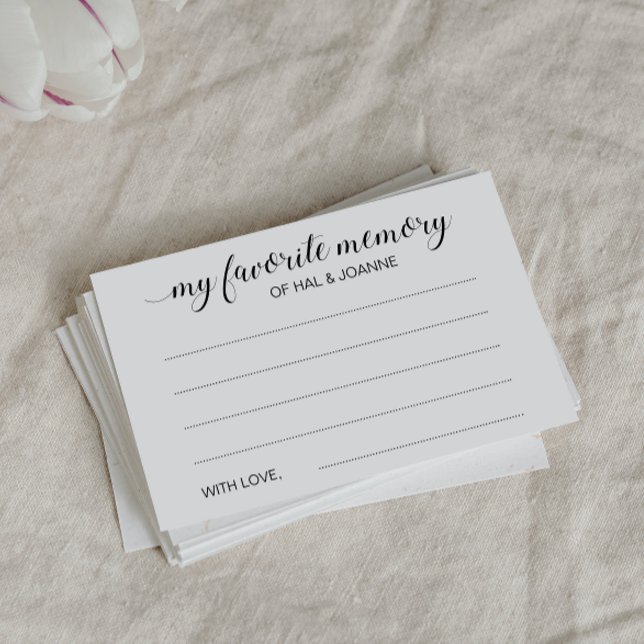 Favourite Memory Of Couple Anniversary Guest Book Advice Card (Creator Uploaded)