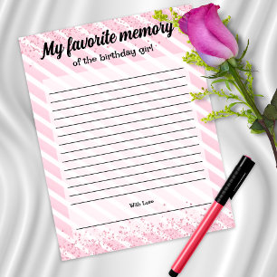 Favourite Memory of the Birthday Girl Game