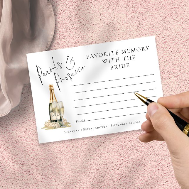 Favourite Memory Pearls Prosecco Bridal Shower Card (Creator Uploaded)