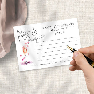 Favourite Memory Petals Prosecco Bridal Shower Card