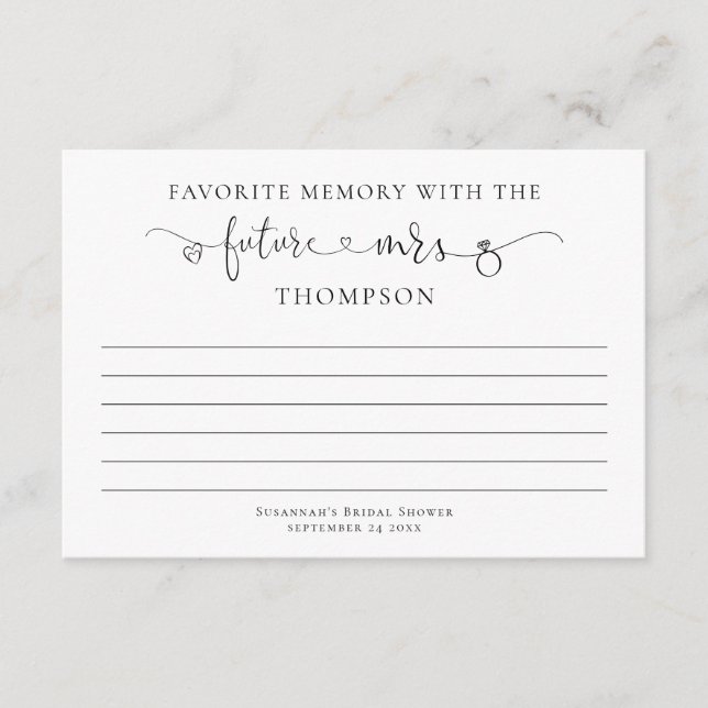 Favourite Memory With Future Mrs Bridal Shower Card (Front)
