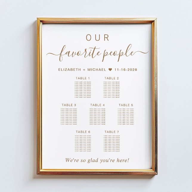 Favourite People 7 Table Wedding Seating Chart (Creator Uploaded)