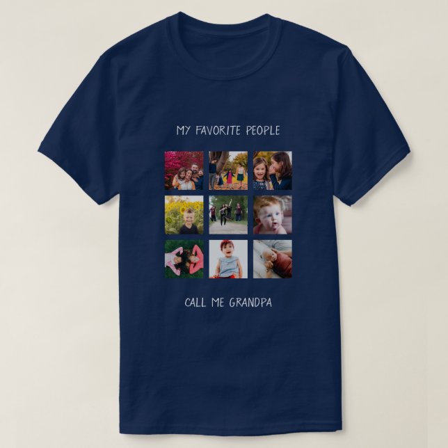 Favourite People Call Grandpa Fathers Day Photo T-Shirt (Design Front)
