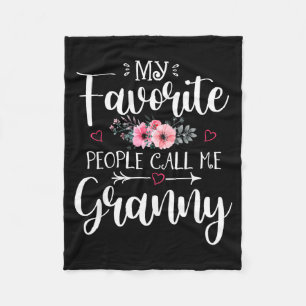 Favourite people call granny shirt floral mother's fleece blanket