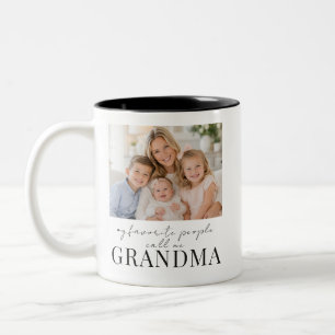 Favourite People Call Me Grandma Gift Photo  Two-Tone Coffee Mug