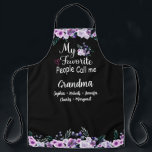 Favourite People Call Me Grandma | Grandkids Name Apron<br><div class="desc">What a delightful and personalised gift! This apron features a beautiful purple floral design, accompanied by the grandkids' names. The apron is perfect for Grandma to wear while cooking up a storm in the kitchen, and the personalised touch will make her feel loved and cherished. making it a treasured keepsake...</div>