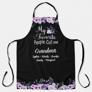 Favourite People Call Me Grandma   Grandkids Name Apron