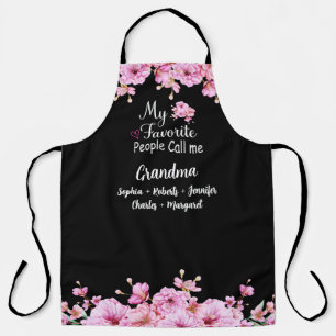 Favourite People Call Me Grandma Grandkids Name Apron