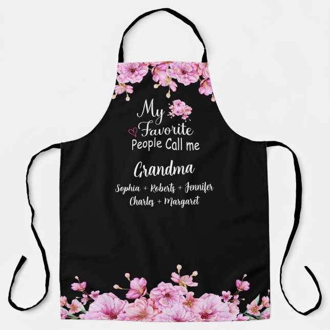 Favourite People Call Me Grandma | Grandkids Name Apron (Front)