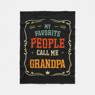 Favourite People Call Me Grandpa Father's Day Fleece Blanket