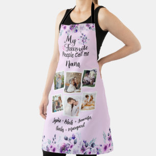 Favourite People Call Me Nana, Grandkids Name phot Apron