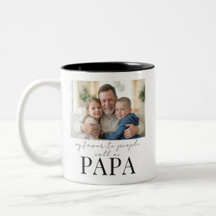 Favourite People Call Me Papa Dad Gift Photo Two-Tone Coffee Mug