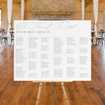 Favourite People Wedding Alphabetic Seating Chart