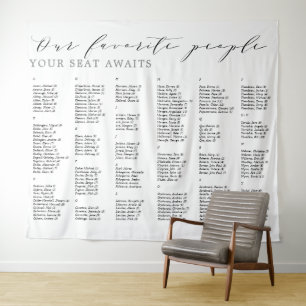 Favourite People Wedding Alphabetic Seating Chart  Tapestry