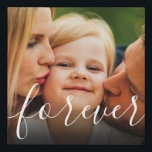 Favourite Photo Forever Script Faux Canvas Print<br><div class="desc">Personalise with your favourite photo,  featuring a beautiful white script font with the word forever,  creating a unique memory and gift to treasure! Designed by Thisisnotme©</div>