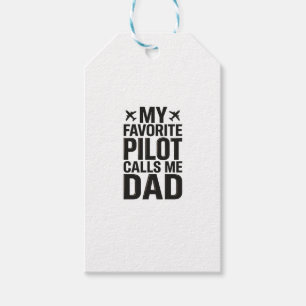 Favourite Pilot Calls Me Dad Vintage Aeroplane Shi Gift Tags