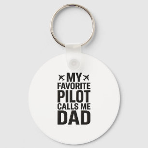 Favourite Pilot Calls Me Dad Vintage Aeroplane Shi Key Ring