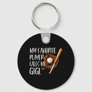 Favourite Player Calls Gigi Baseball Nana Grandma Key Ring