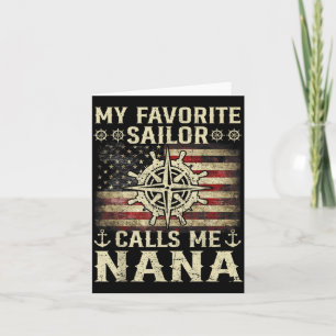 Favourite Sailor Calls Nana Flag USA Family Card