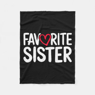 Favourite sister shirt women girl sibling mothers fleece blanket