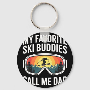 Favourite Ski Buddies Call Dad Shirt Skiing Father Key Ring