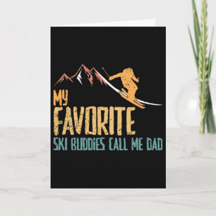 Favourite Ski Buddies Call Me Dad Retro Vintage Sk Card