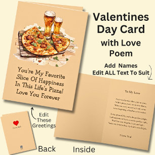 Favourite Slice Happiness with Love Poem Valentine Card