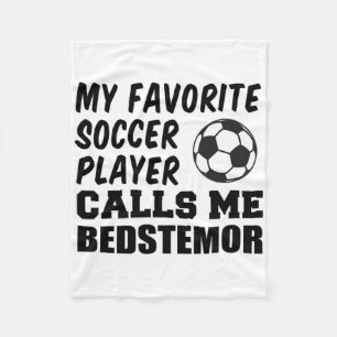 Favourite Soccer Player Calls Me Bedstemor Danish Fleece Blanket