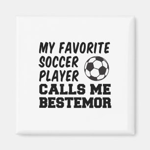 Favourite Soccer Player Calls Me Bestemor Norwegia Magnet