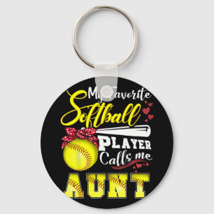 Favourite Softball Player Calls Me Aunt Tee Mother Key Ring