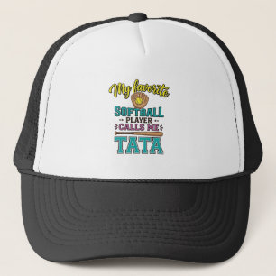 Favourite Softball Player Calls Me TATA Shirt Desi Trucker Hat