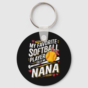Favourite Softball Player Calls Nana Mothers Day Key Ring