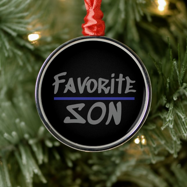 Favourite SON humour brother novelty Metal Ornament (Tree)