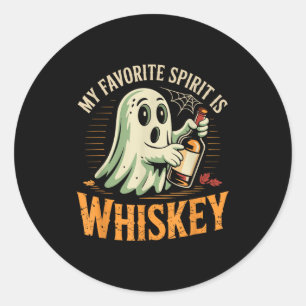 Favourite spirit is funny ghost halloween costume classic round sticker