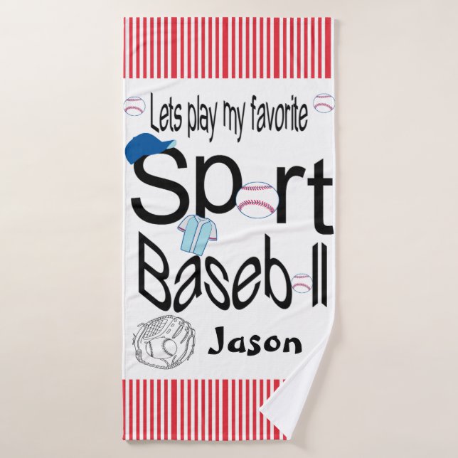 Favourite Sport Bathroom Towel Sets Baseball (Bath Towel)