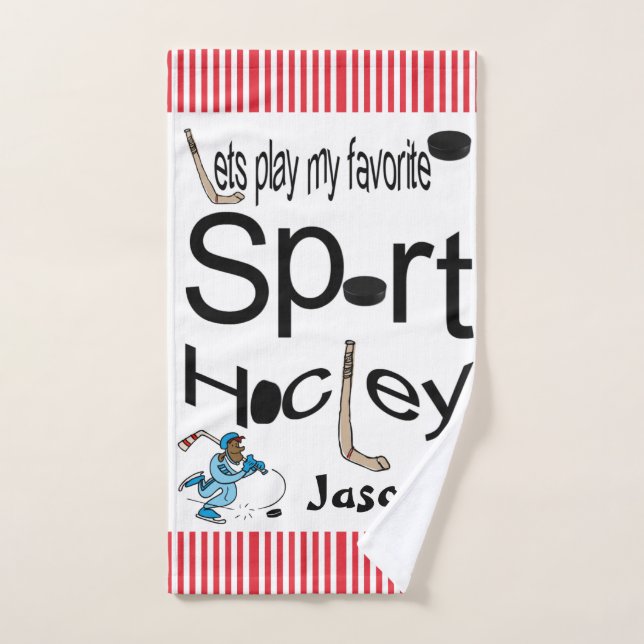 Favourite Sport Bathroom Towel Sets Hockey (Hand Towel)