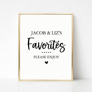 Favourite Sweets and Treats Favour Table Sign