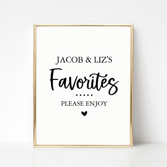 Favourite Sweets and Treats Favour Table Sign (Creator Uploaded)